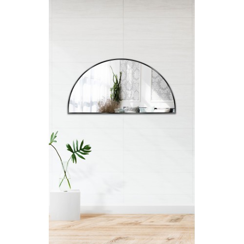Halbrunder Spiegel in schwarzem MDF SLIM Rahmen - HILDA -... 2