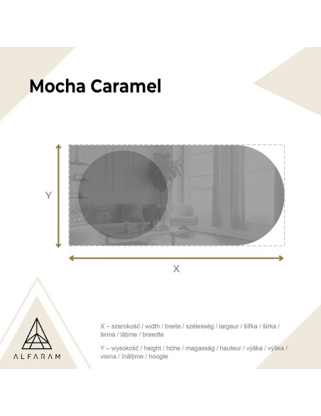 Halbovaler Spiegel mit einer runden braunen Spiegeltafel – MOCHA CARAMEL