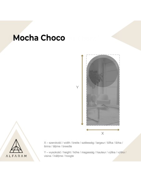 Halbovaler Spiegel mit einer runden braunen Spiegeltafel – MOCHA CHOCO
