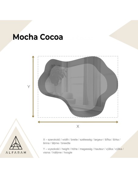 Unregelmäßiger Spiegel auf einer braunen Spiegeltafel – MOCHA COCOA