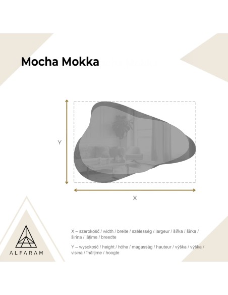 Unregelmäßiger Spiegel auf einer braunen Spiegeltafel – MOCHA MOKKA