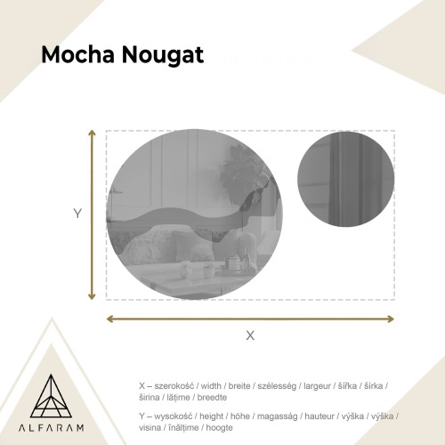Runde Spiegel auf einer braunen Spiegeltafel – MOCHA NOUGAT 2