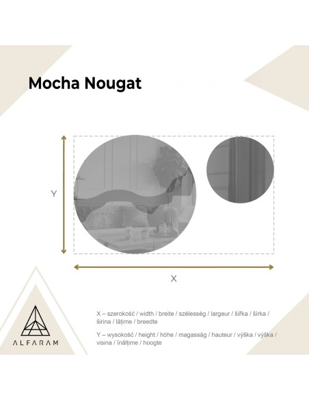 Runde Spiegel auf einer braunen Spiegeltafel – MOCHA NOUGAT