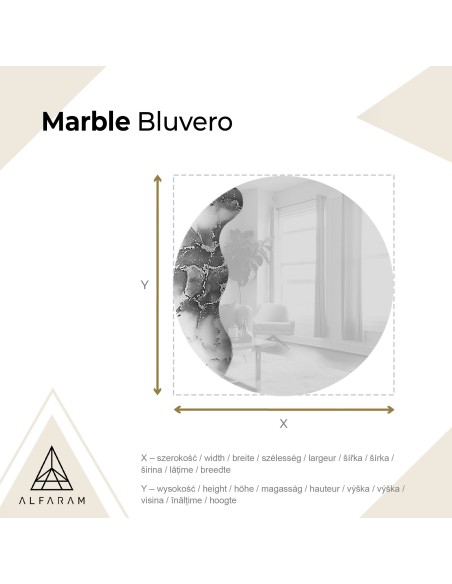 Unregelmäßiger Spiegel auf rundem blauem Marmor – MARBLE BLUVERO