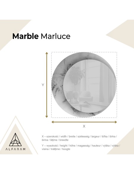 Runder Spiegel auf weiß-goldenem Marmor – MARBLE MARLUCE