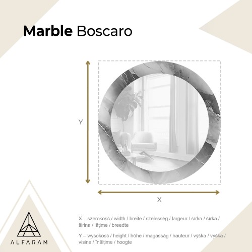 Runder Spiegel auf grünem Marmor – MARBLE BOSCARO 2