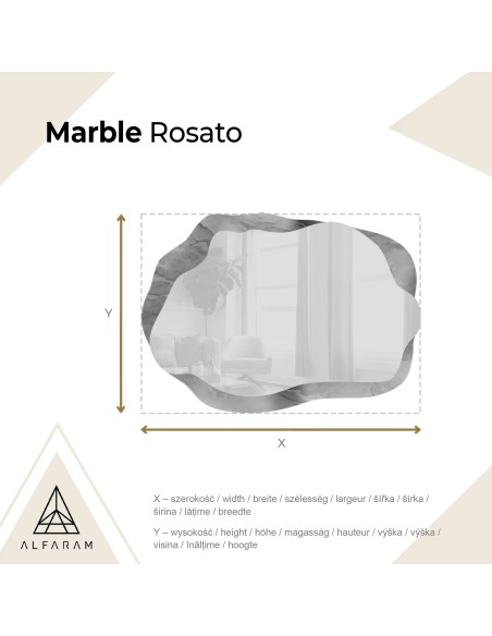 Unregelmäßiger Spiegel auf rosafarbenem Marmor – MARBLE ROSATO