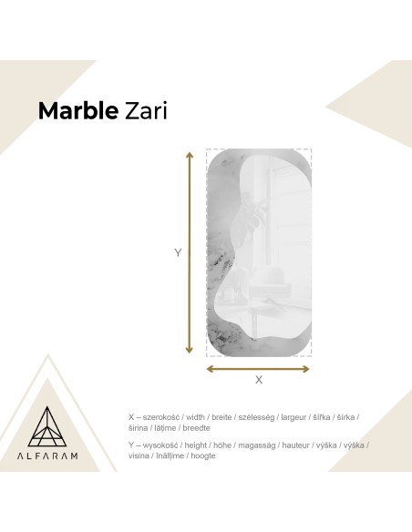 Unregelmäßiger Spiegel auf weiß-goldenem Marmor – MARBLE ZARI