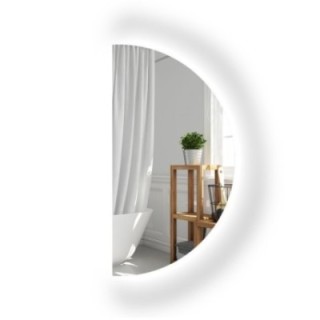 Badezimmerspiegel mit Hintergrundbeleuchtung, Halbkreis - HELENA LED