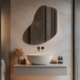 Badezimmerspiegel in organischer Form - KWARC