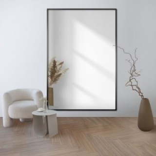 Rechteckiger Spiegel mit minimalistischem schwarzem Rahmen - 1201 - nach Maß