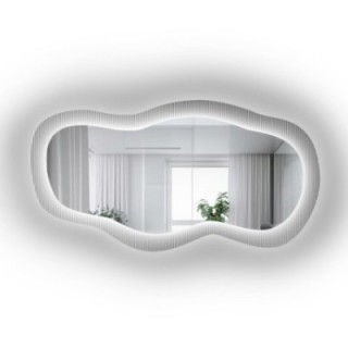 Spiegel auf ornamentiertem Glas Estriado mit Beleuchtung - LUXORA GLASORI LED