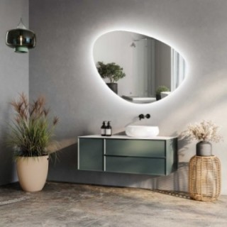 Badezimmerspiegel in unregelmäßiger Form mit Beleuchtung - OBSYDIAN LED