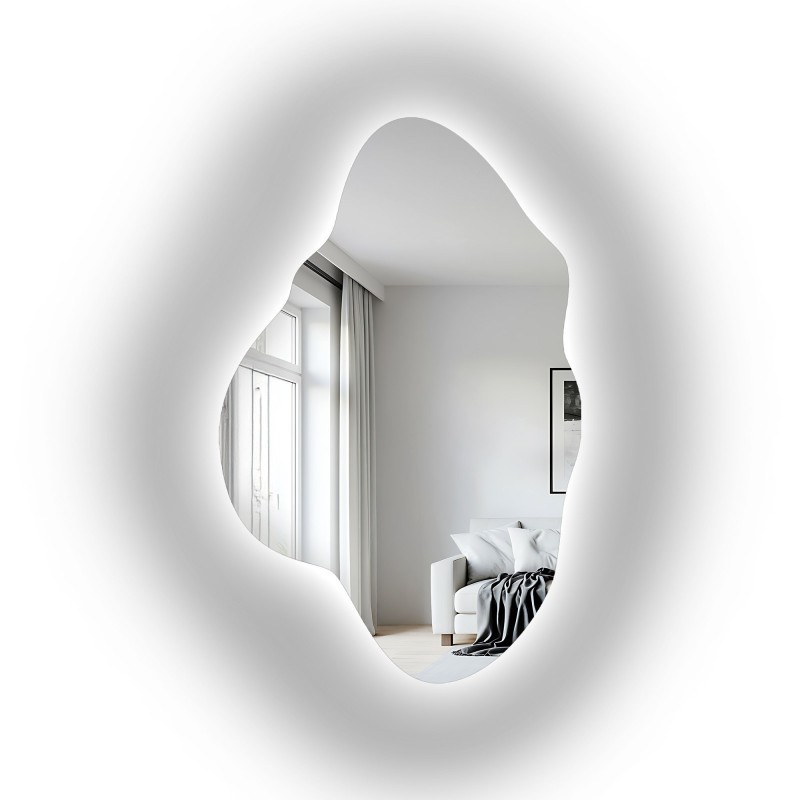 Asymmetrischer Spiegel mit Beleuchtung – POCO LED