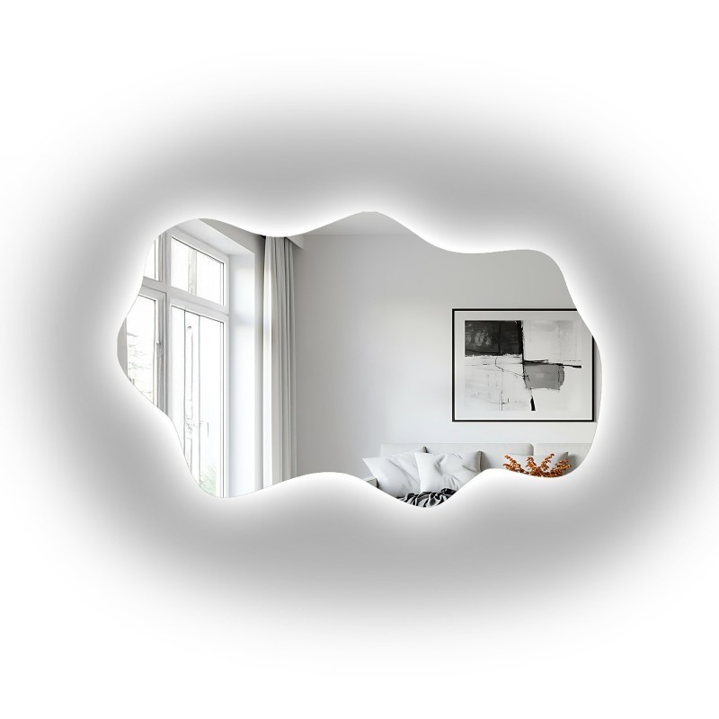 Asymmetrischer Spiegel mit Beleuchtung – LULLABY LED