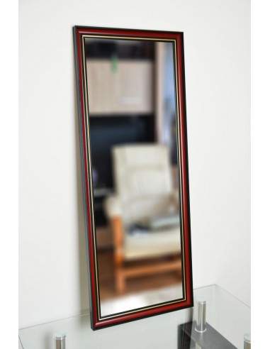 Spiegel mit Holzrahmen und mit dekorativem goldfarbenem Streifen - 5002 - Rahmenfarbe nach Wahl
