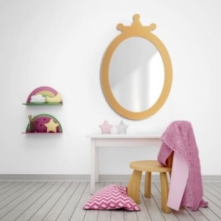 Dekorativer Wandspiegel für Kinder in einem MDF-Rahmen - PRINZESSIN