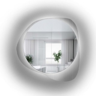 Spiegel auf ornamentiertem Glas Estriado mit Beleuchtung - LUXORA ELEGRA LED