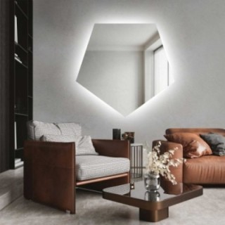 Spiegel in geometrischer Form mit Beleuchtung – PENTA LED