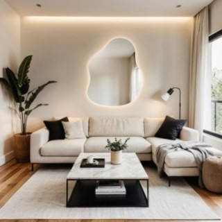 Spiegel in organischer Form mit Beleuchtung - STONE LED