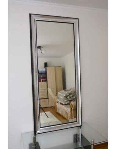 Spiegel mit reich verziertem Rahmen silberschwarz - 9801001