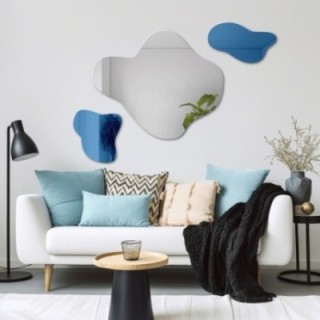 Unregelmäßiger blauer Spiegel – AQUA BLUE