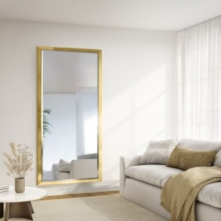Spiegel mit elegantem Holzrahmen in Gold und Silber - 5201011