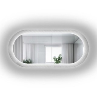Ovaler Spiegel auf ornamentiertem Glas Master Soft mit Beleuchtung - LUXORA VESPER LED