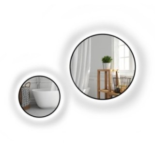 Set von Rundspiegeln, Rahmen in Schwarz MDF SLIM mit Hintergrundbeleuchtung - SET OTYLIA LED