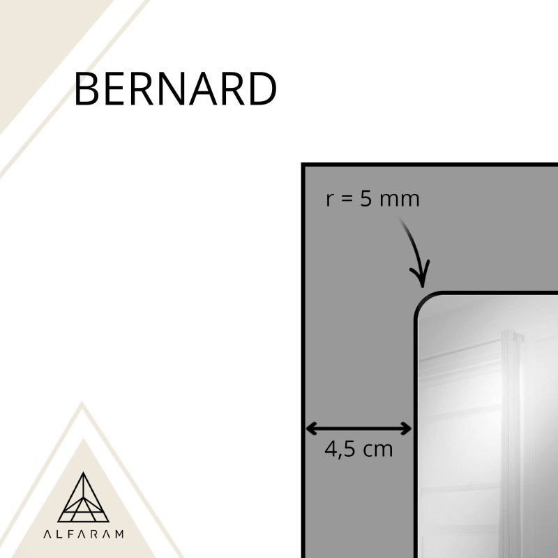 Loft-Spiegel mit Sprossen in einem schwarzen MDF-Rahmen – BERNARD