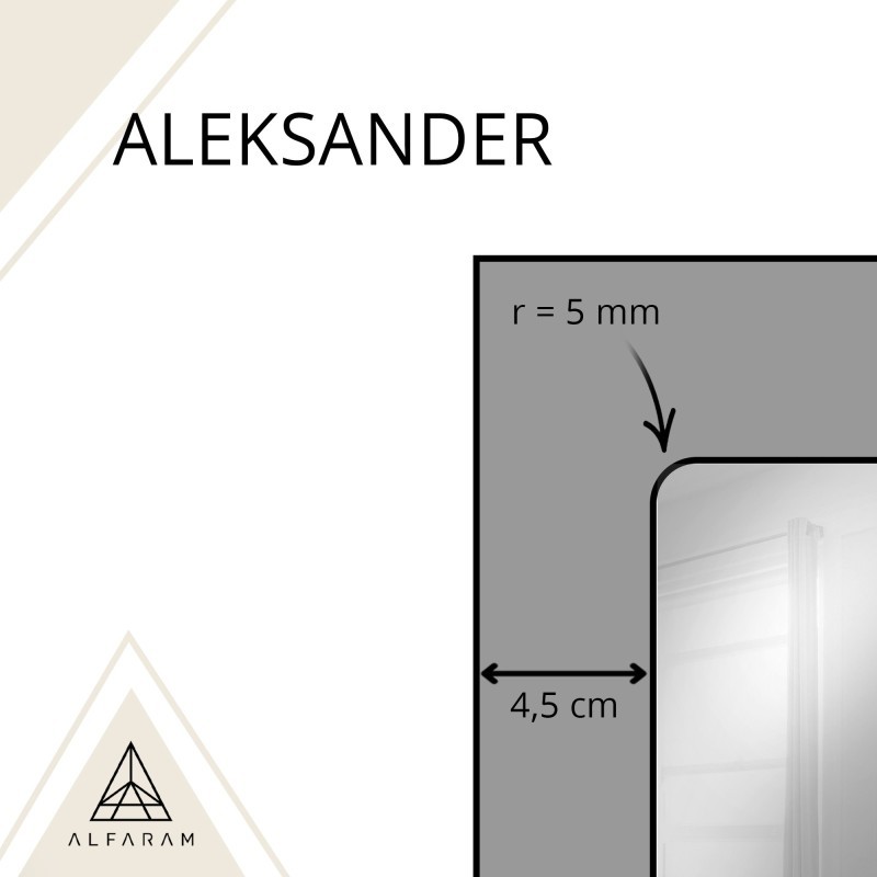 Loft-Spiegel mit Sprossen in einem schwarzen MDF-Rahmen – ALEKSANDER