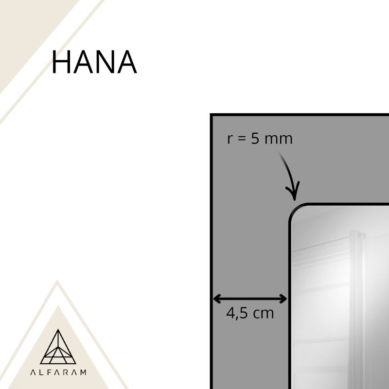 Loft-Spiegel mit Sprossen in einem schwarzen MDF-Rahmen – HANA