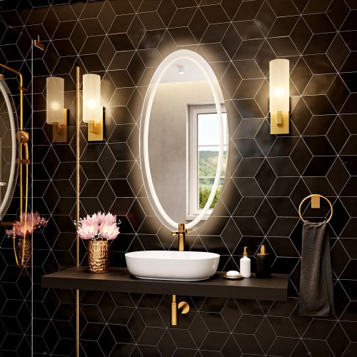 Sandgestrahlter Elliptischer Spiegel mit Beleuchtung -... 2