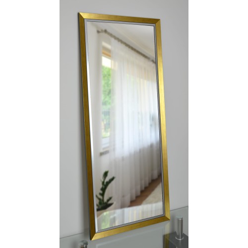 Spiegel mit elegantem Holzrahmen in Gold und Silber  -...