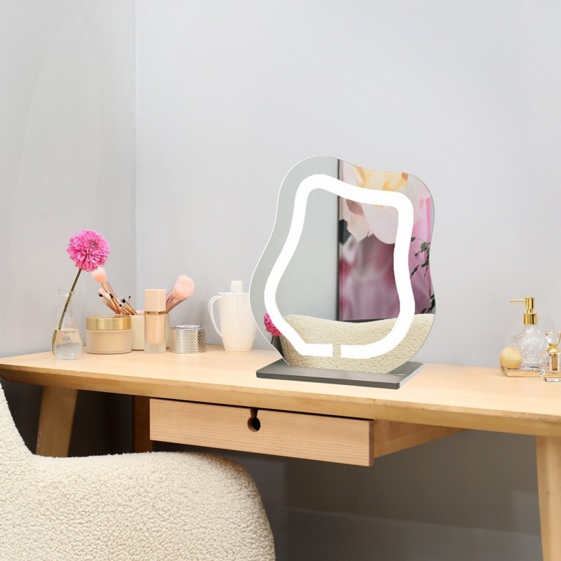 Kosmetikspiegel mit sandgestrahlter Beleuchtung - FLOW LED PETITE