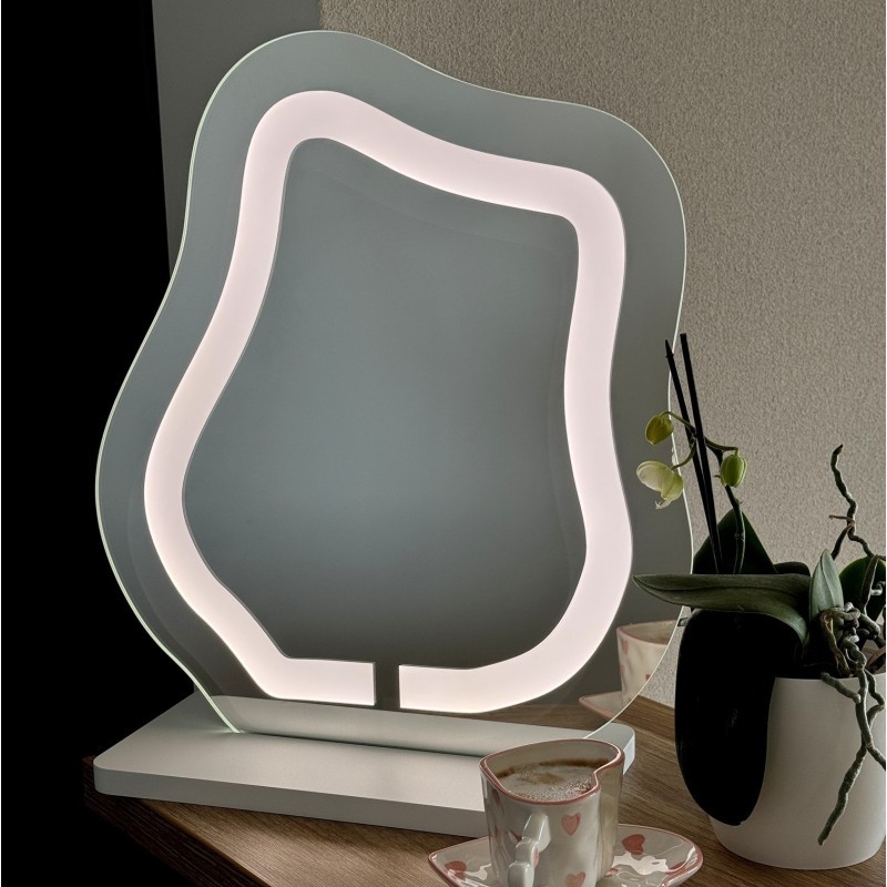 Kosmetikspiegel mit sandgestrahlter Beleuchtung - FLOW LED PETITE