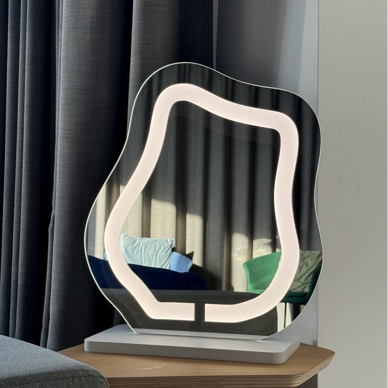 Kosmetikspiegel mit sandgestrahlter Beleuchtung - FLOW LED PETITE