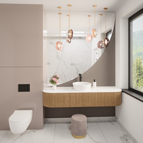 Badezimmerspiegel Viertelkreis