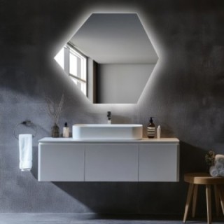 Spiegel in geometrischer Form mit Beleuchtung – GEOME LED