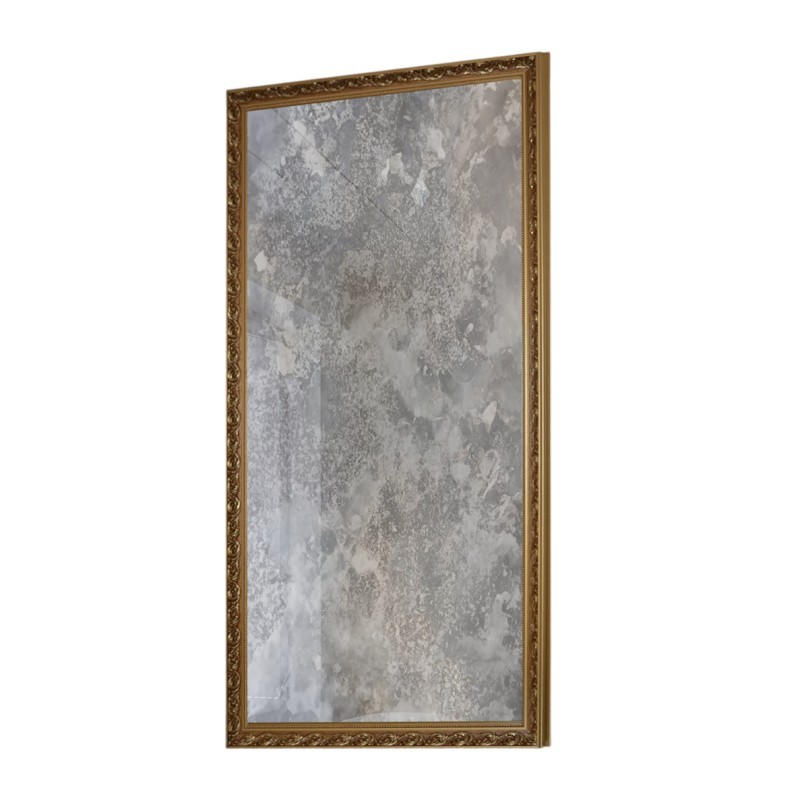Luxuriöser Wandspiegel in ornamentiertem Rahmen mit gealterter Spiegelfläche – GUSTAV SILVER