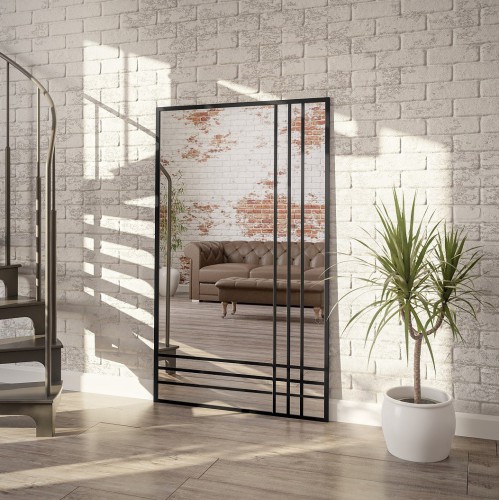 Spiegel in Loftoptik mit Sprossenleisten - LUKAS TRIO -...