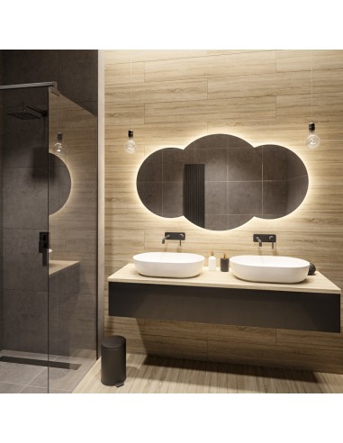 Spiegelset für Badezimmer mit Hintergrundbeleuchtung - UNIVERSE DOUBLE LED