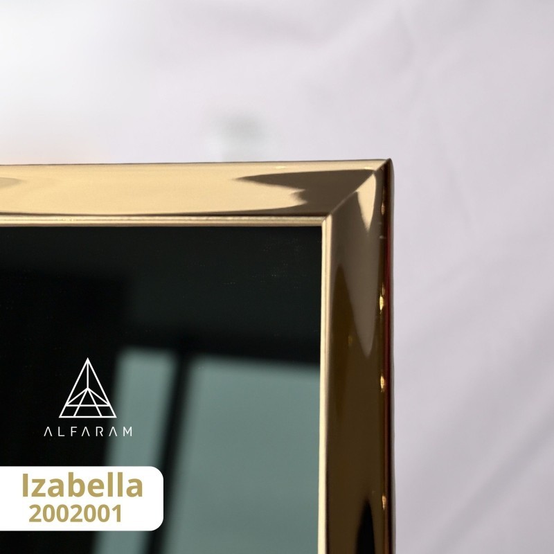 Spiegel mit spiegelndem Rahmen in goldglänzend - IZABELLA GOLD