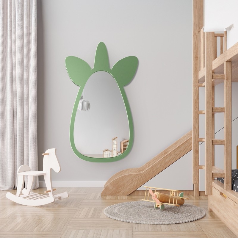 Dekorativer Wandspiegel für Kinder in einem MDF-Rahmen - EINHORN
