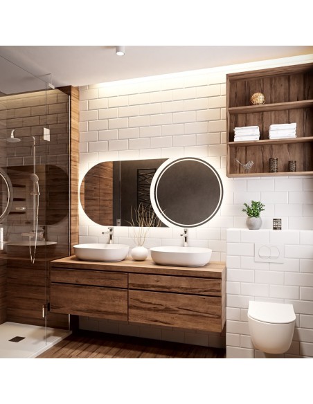 Moderner Badezimmerspiegel mit Hintergrundbeleuchtung, zweiteilig - APOLLO LED II