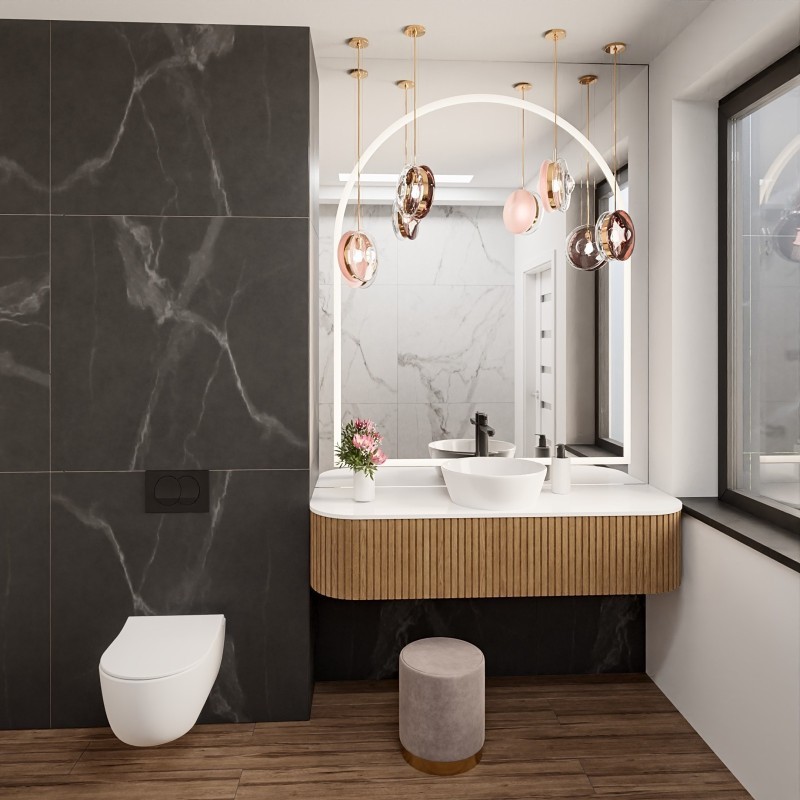 Badezimmerspiegel mit bogenförmiger Hintergrundbeleuchtung KLARA LED