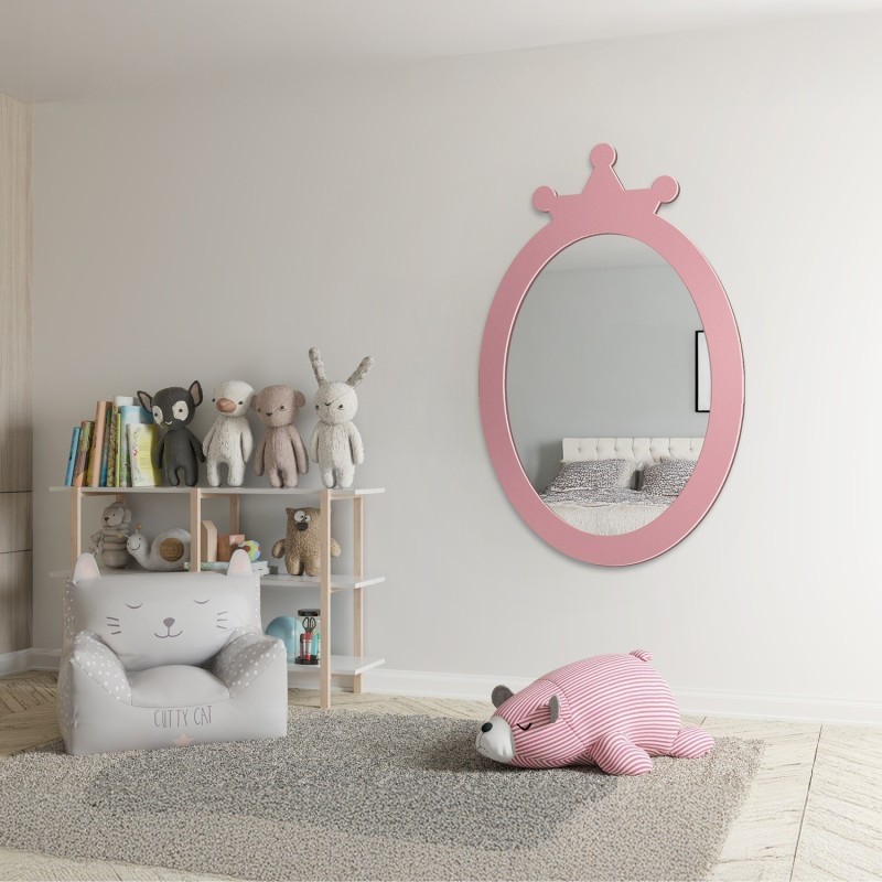 Dekorativer Wandspiegel für Kinder in einem MDF-Rahmen - PRINZESSIN