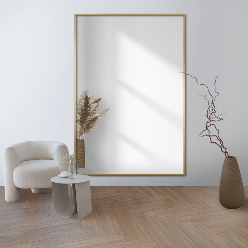 Rechteckiger Spiegel mit minimalistischem schwarzem Rahmen - 1201 - nach Maß