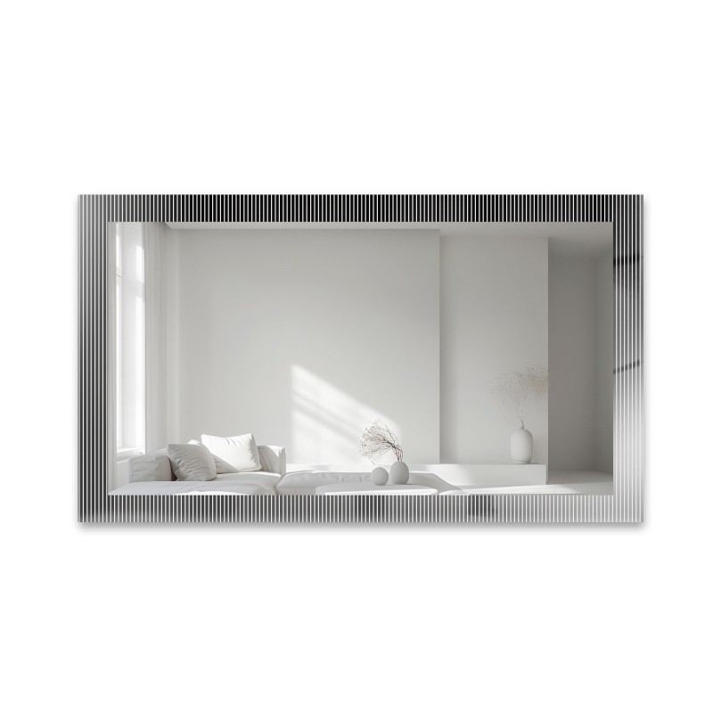 Dekorativer rechteckiger Spiegel aus ornamentiertem Glas Visiosun Classic - LUXORA CLARITY