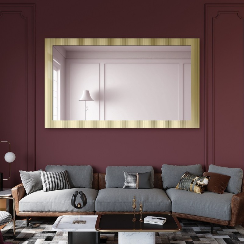 Dekorativer rechteckiger Spiegel aus ornamentiertem Glas Visiosun Classic - LUXORA CLARITY